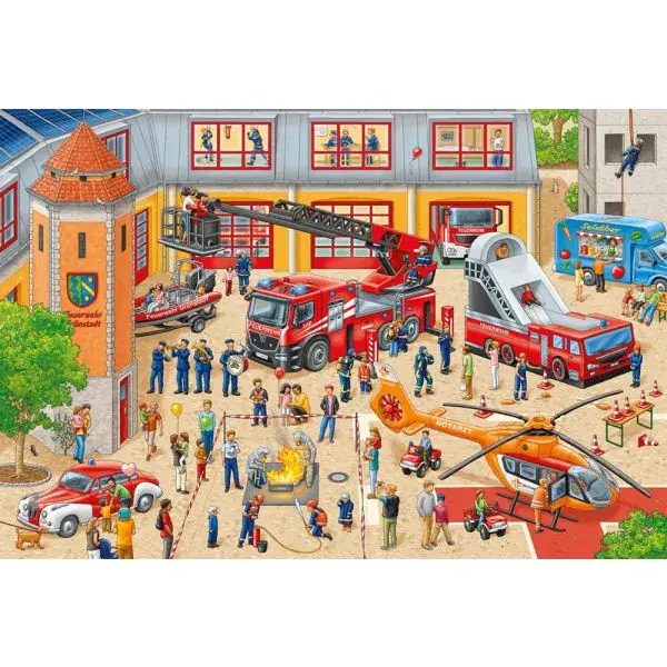 Schmidt Spiele Kindertag auf der Feuerwehrstation, 60 Teile Kinderpuzzle Saisonale Angebote