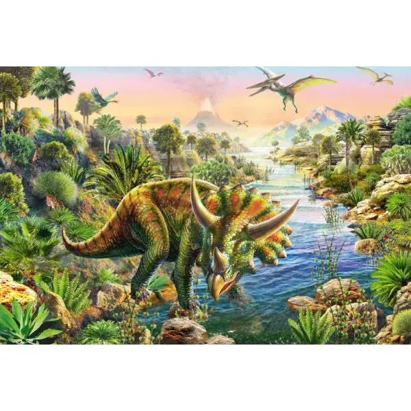 Schmidt Spiele Abenteuer mit den Dinosauriern, 3x48-teiliges Kinderpuzzle Tiefpreis