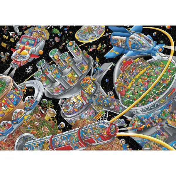 Schmidt Spiele Steve Skelton: Weltall-Kolonie, 1.000 Teile Puzzle Zeitbegrenzte Promotion