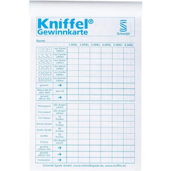 Schmidt Spiele Großer Kniffelblock (100 Blatt) Muttertagsangebot