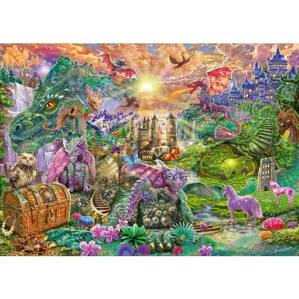 Schmidt Spiele Verzaubertes Drachenland, 1.000 Teile Puzzle Bis zu 65% Rabatt