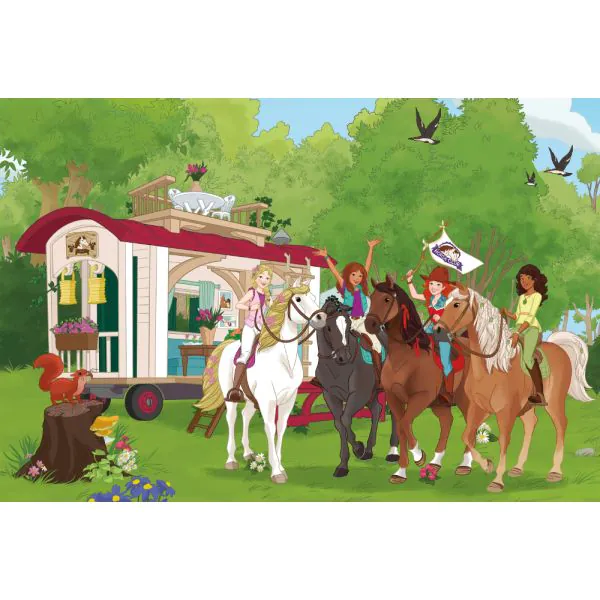 Schmidt Spiele Schleich ®: Horse Club - Clubtreffen vor dem Wohnwagen, 60 Teile Kinderpuzzle mit Add-on (eine Original Figur) Bis zu 55% Rabatt