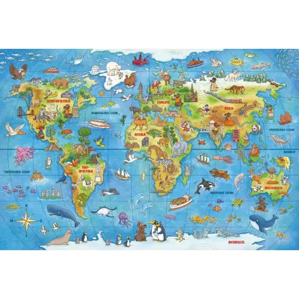 Schmidt Spiele Mauseschlau & Bärenstark: Reise um die Welt, 100 Teile Kinderpuzzle mit Add-on (Wissensbüchlein) Discount Store für neue Produkte