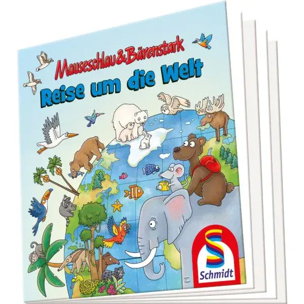 Schmidt Spiele Mauseschlau & Bärenstark: Reise um die Welt, 100 Teile Kinderpuzzle mit Add-on (Wissensbüchlein) Discount Store für neue Produkte