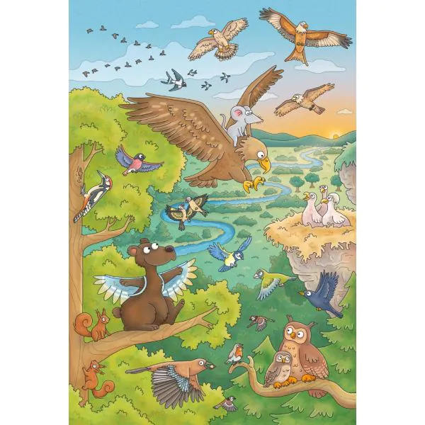 Schmidt Spiele Mauseschlau & Bärenstark: Reise in die Natur, 3x48 Teile Kinderpuzzle mit Add-on (Wissensbüchlein) Speichern exportieren