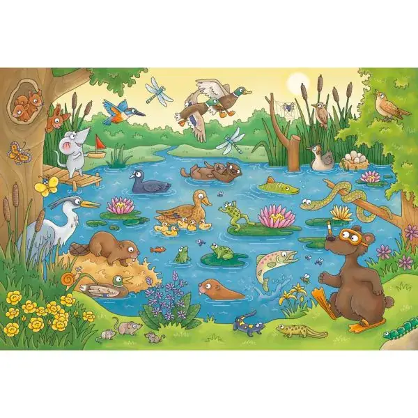 Schmidt Spiele Mauseschlau & Bärenstark: Reise in die Natur, 3x48 Teile Kinderpuzzle mit Add-on (Wissensbüchlein) Speichern exportieren