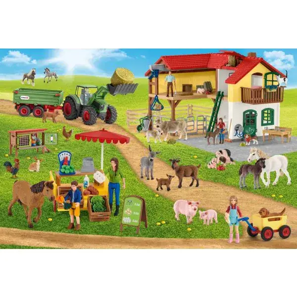 Schmidt Spiele Schleich ®: Farm World - Bauernhof und Hofladen, 100 Teile Kinderpuzzle mit Add-on (Original Figur) Rabatt