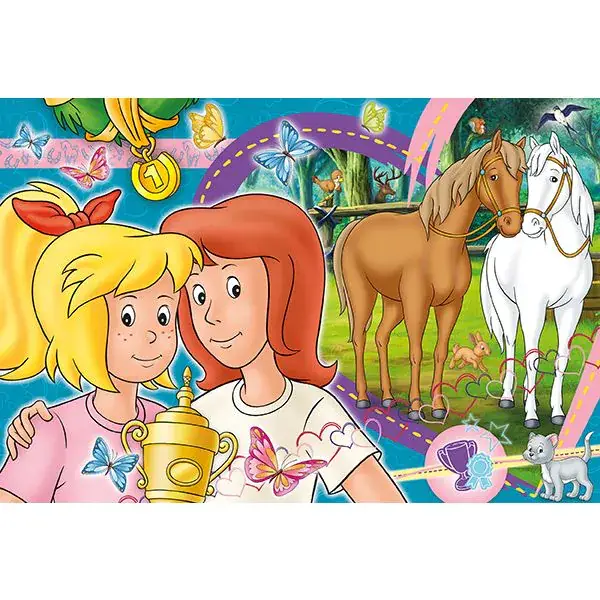 Schmidt Spiele Bibi & Tina: Pferdeglück, 100 Teile Kinderpuzzle mit Add-on (inkl. Slap Snap Band bunt) Exklusivangebot