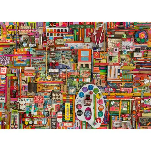 Schmidt Spiele Shelley Davies: Vintage Künstlermaterialien, 1.000 Teile Puzzle Zeitlich begrenztes Angebot