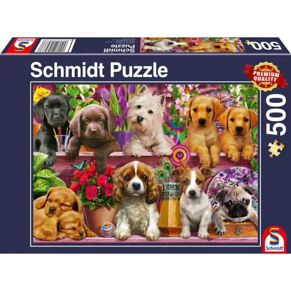 Schmidt Spiele Hunde im Regal, 500 Teile Puzzle Zeitbegrenzte Promotion