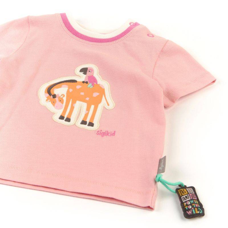 Sigikid Baby T-Shirt, zartrosa mit Giraffen Motiv Online Shopping