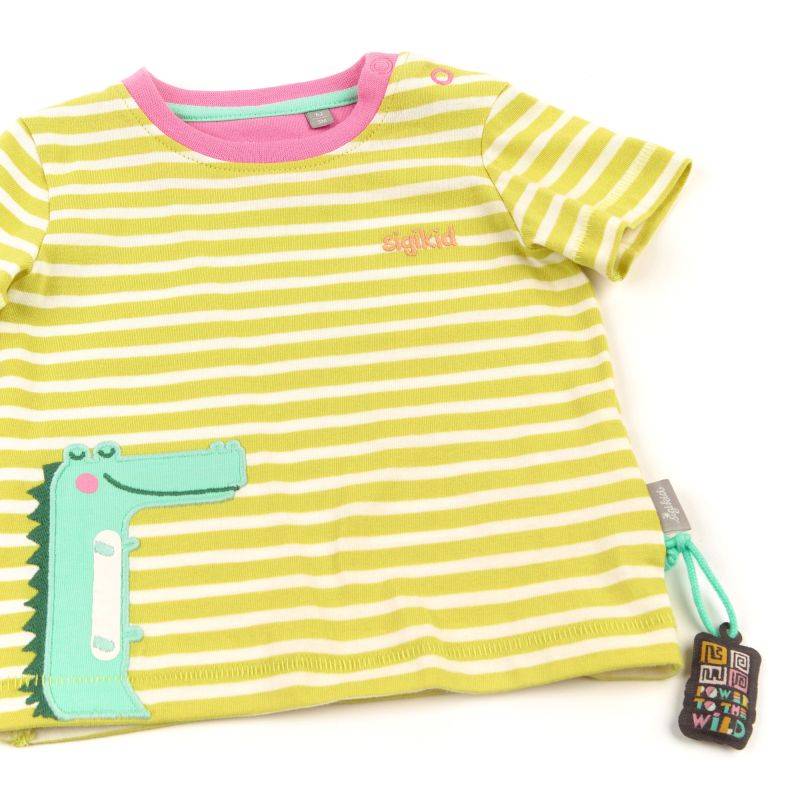 Sigikid Baby T-Shirt geringelt mit Krokodil Motiv Osterangebot