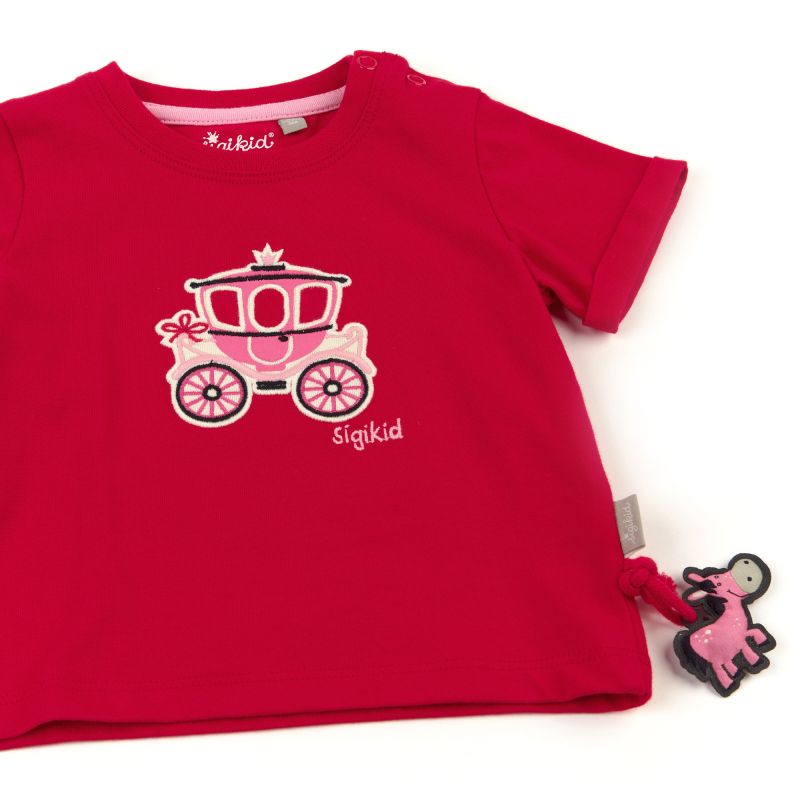 Sigikid Rotes Baby T-Shirt mit Märchenkutsche Motiv Valentinstagsangebot