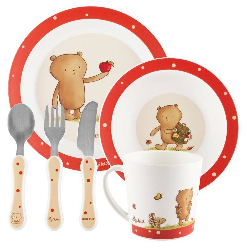 Sigikid Kinder Geschirr-Set Mister O'Lui Biberbär, rPET Zeitlich begrenztes Angebot