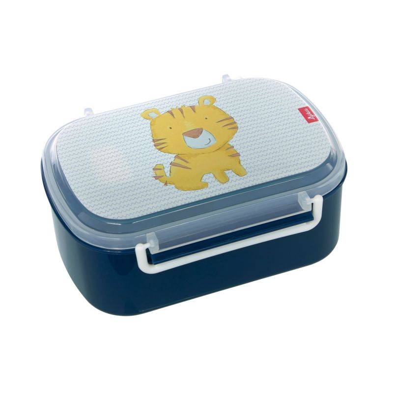 Sigikid Kinder Set 400 ml Edelstahl-Trinkflasche und Brotbox Tiger, blau Letzte 3 Tage