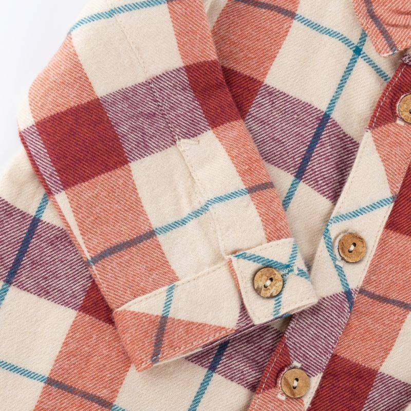 Sigikid Baby Karo Flanellhemd, rot-beige Super Sparpreis