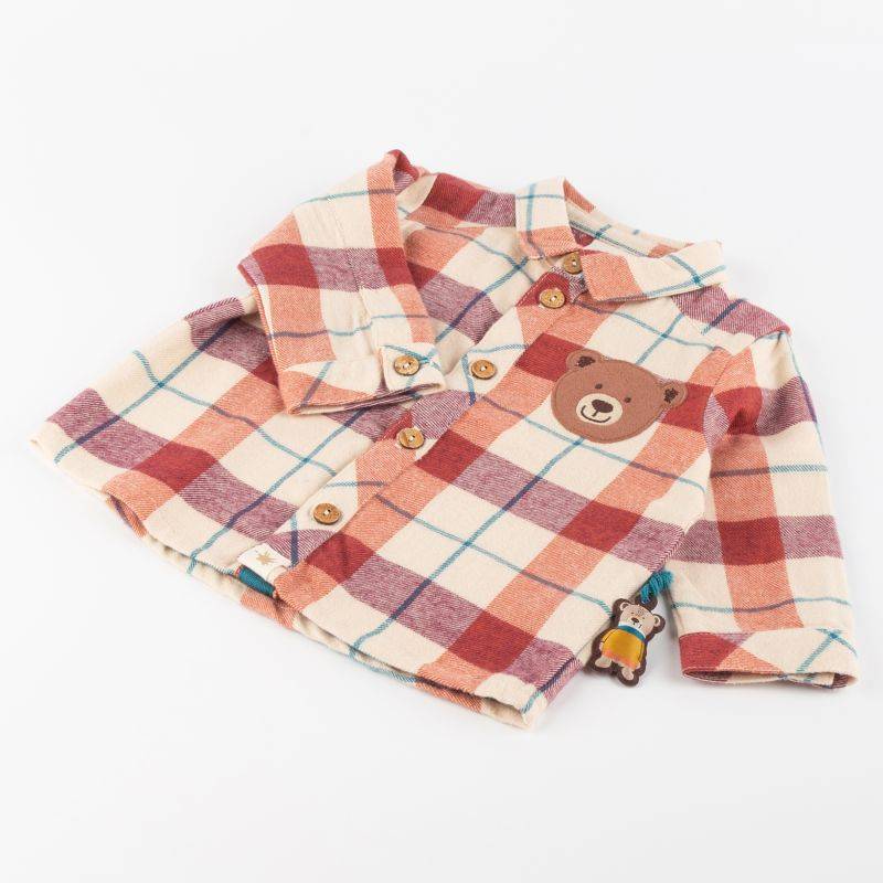 Sigikid Baby Karo Flanellhemd, rot-beige Super Sparpreis