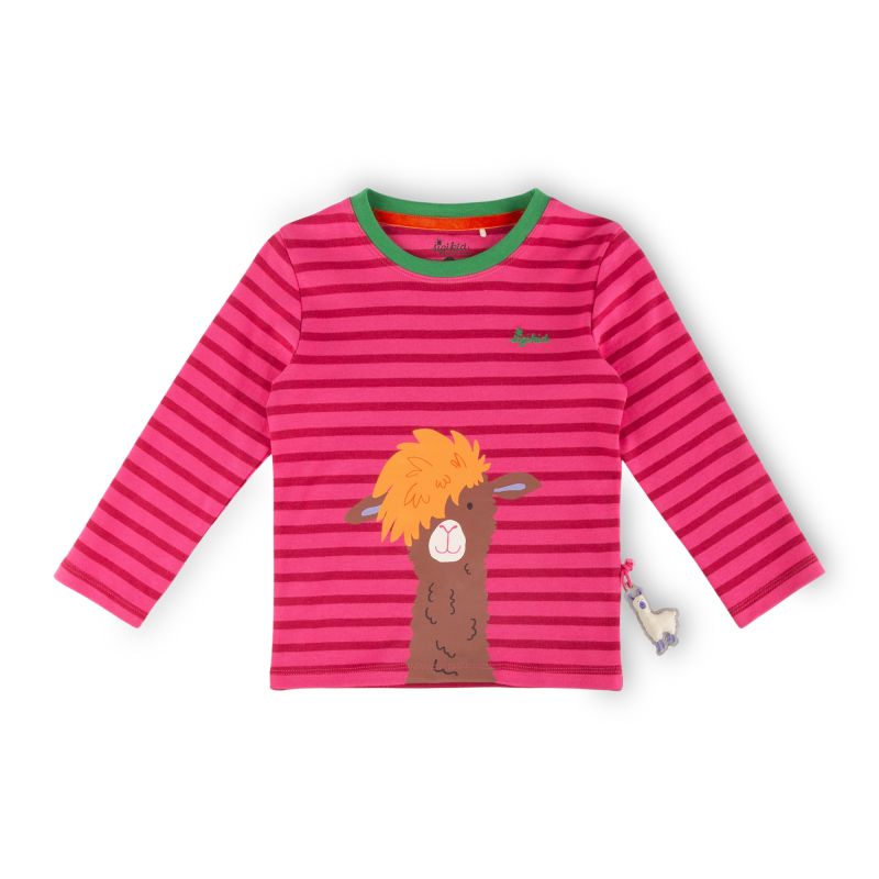 Sigikid Kinder Langarmshirt Crazy Lama, pink gestreift JETZT KAUFEN