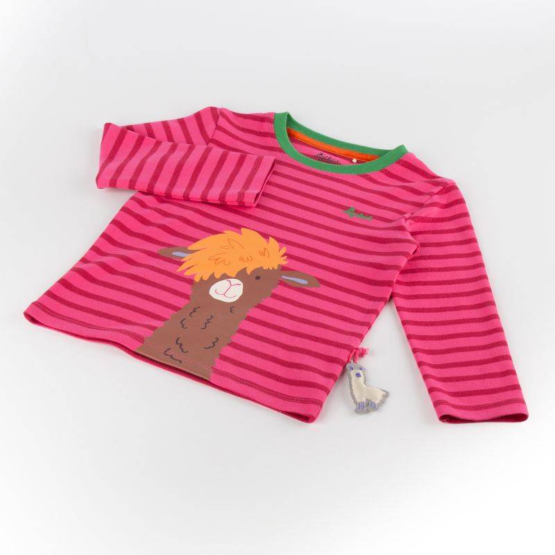 Sigikid Kinder Langarmshirt Crazy Lama, pink gestreift JETZT KAUFEN