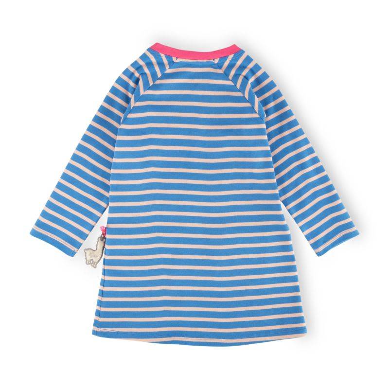 Sigikid Kinder Kleid Crazy Lama, blau gestreift Letzte 2 Tage