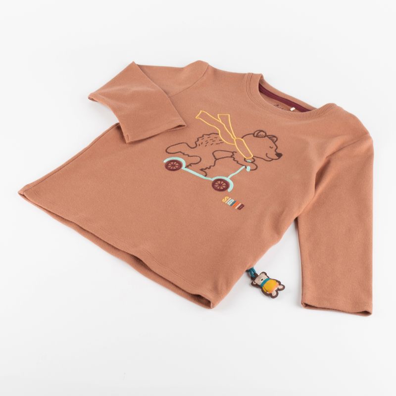 Sigikid Kinder Langarmshirt Bär, braun Letzter Tag