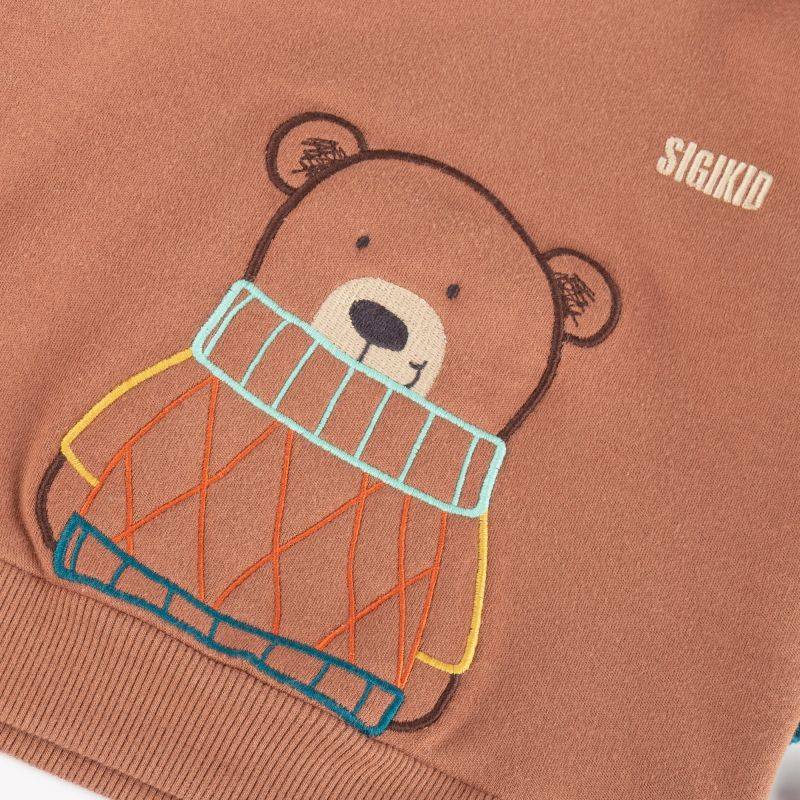 Sigikid Baby Wendeshirt Bär, bunt gestreift oder braun Bis zu 65% Rabatt