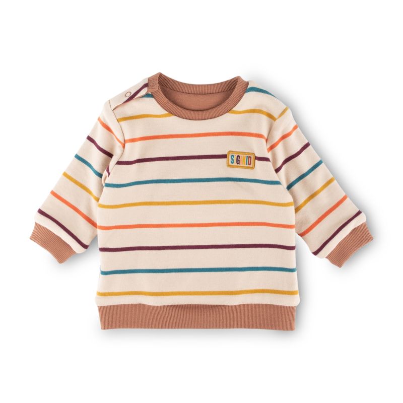 Sigikid Baby Wendeshirt Bär, bunt gestreift oder braun Bis zu 65% Rabatt
