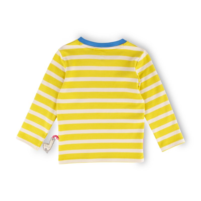 Sigikid Kinder Langarmshirt Crazy Lama, gelb gestreift Nur für heute