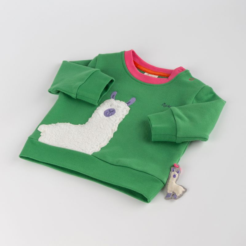 Sigikid Baby Sweatshirt Crazy Lama, grün Discount Store für neue Produkte