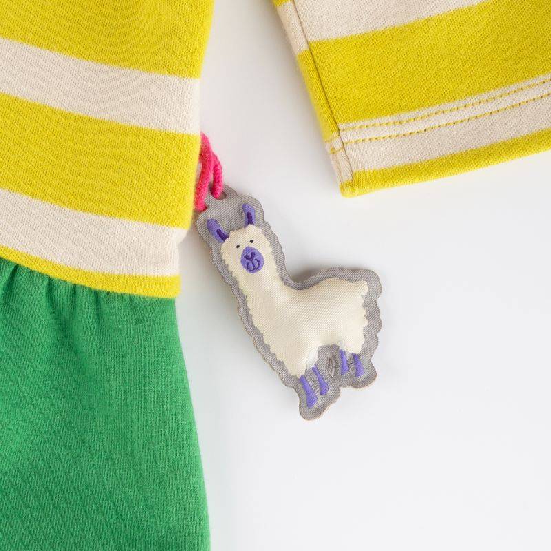 Sigikid Baby Kleid Crazy Lama, grün und gelb Nur noch ein Tag übrig