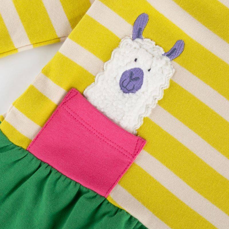 Sigikid Baby Kleid Crazy Lama, grün und gelb Nur noch ein Tag übrig