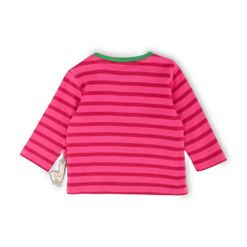 Sigikid Baby Langarmshirt Crazy Lama, pink gestreift, Baby Super Rabatt