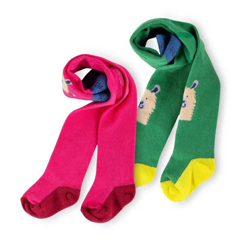 Sigikid Kinder Strumpfhosen 2er-Set Lama, grün und pink 50% Rabatt mit kostenlosem Versand