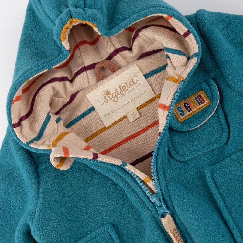 Sigikid Baby Fleecejacke mit Kapuze, grün Im Verkauf