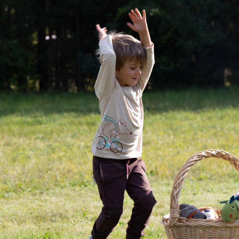 Sigikid Kinder Langarmshirt Fuchs, beige meliert zollfrei