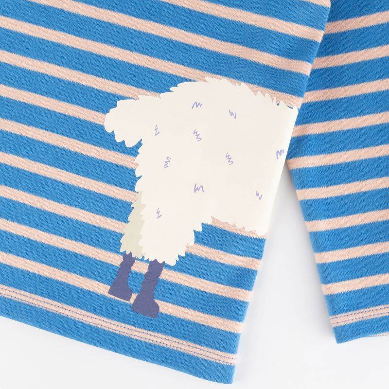 Sigikid Kinder Langarmshirt Crazy Lama, blau gestreift Auslauf