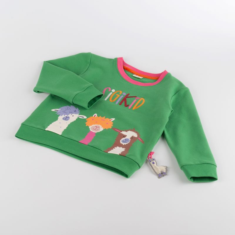 Sigikid Kinder Sweatshirt Crazy Lama, grün Schlussverkauf