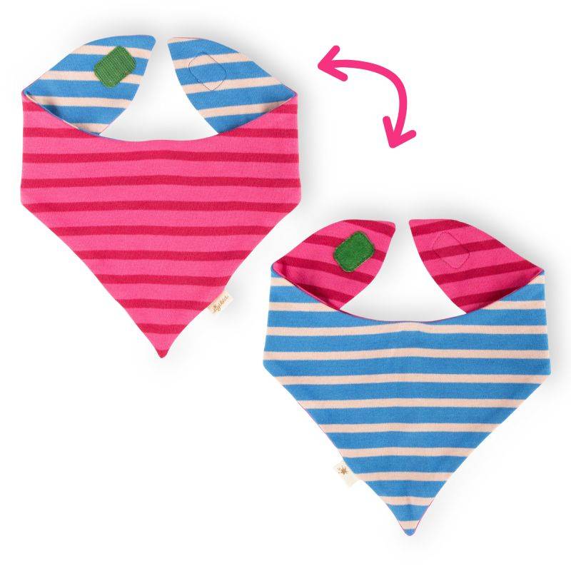 Sigikid Baby Wendehalstuch, rosa oder blau gestreift Fabrikverkauf