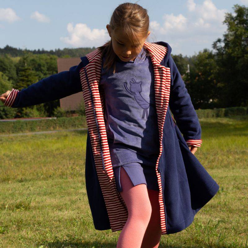 Sigikid Kinder Nickikleid mit Katzen Motiv, blau Letzte 3 Tage