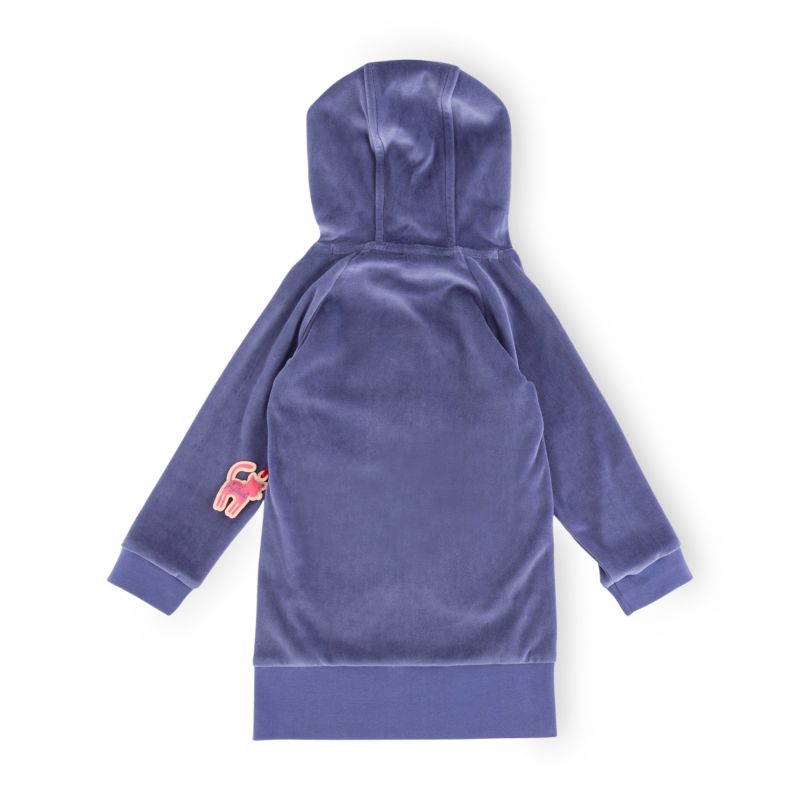 Sigikid Kinder Nickikleid mit Katzen Motiv, blau Letzte 3 Tage