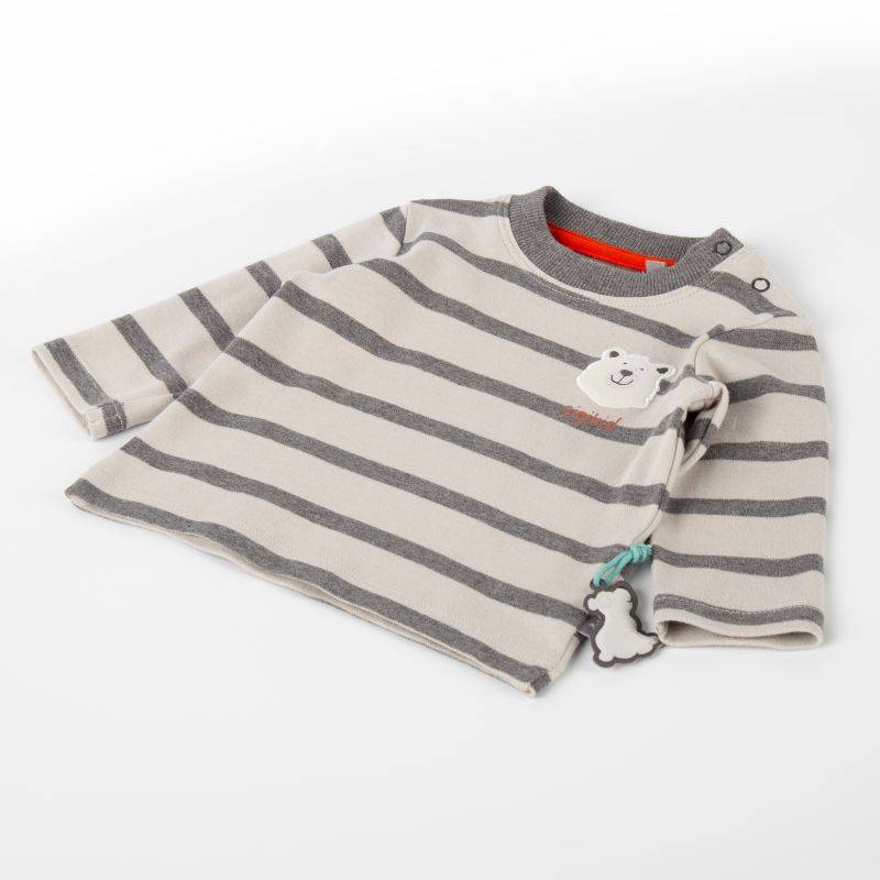 Sigikid Baby Langarmshirt Eisbär, grau geringelt Vierteljährliche Förderung