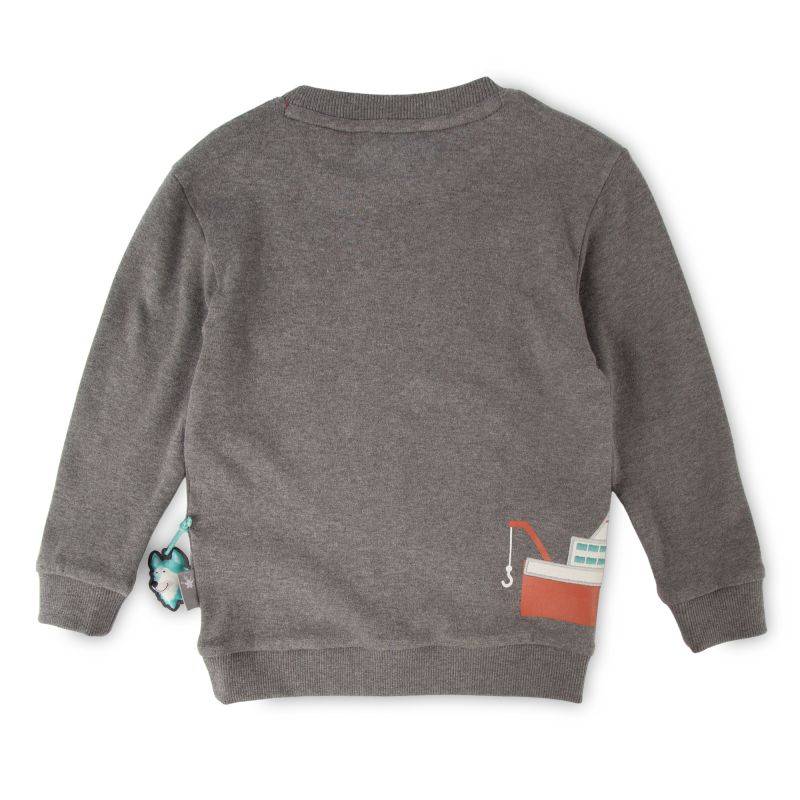 Sigikid Graumeliertes Kinder Langarmshirt Polarschiff Nur noch ein Tag übrig