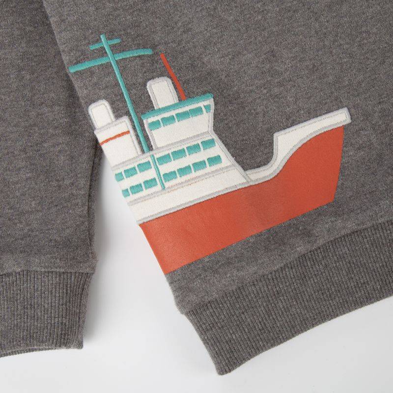 Sigikid Graumeliertes Kinder Langarmshirt Polarschiff Nur noch ein Tag übrig