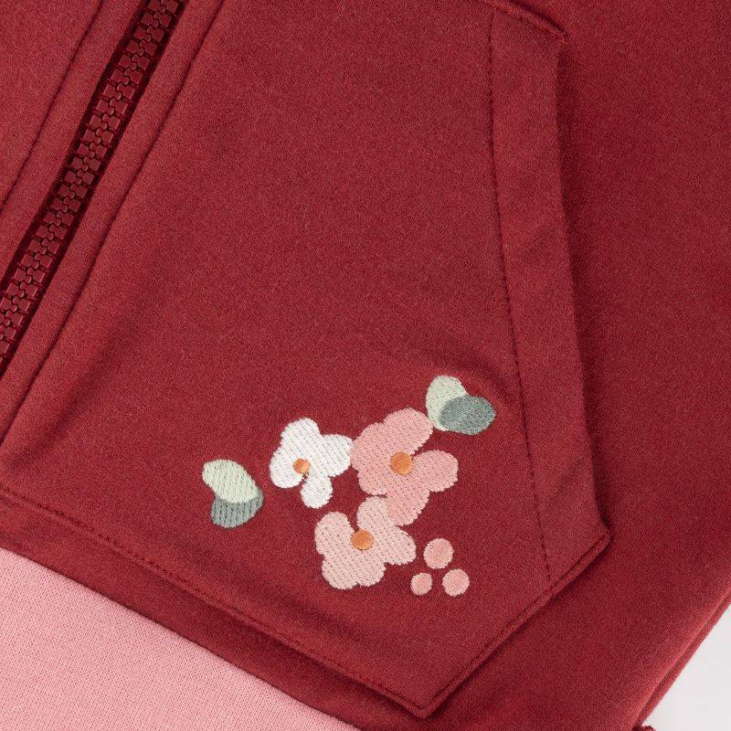 Sigikid Kinder Sweatjacke mit Kapuze und Stickmotiv Blumen, dunkelrot 50% Rabatt mit kostenlosem Versand