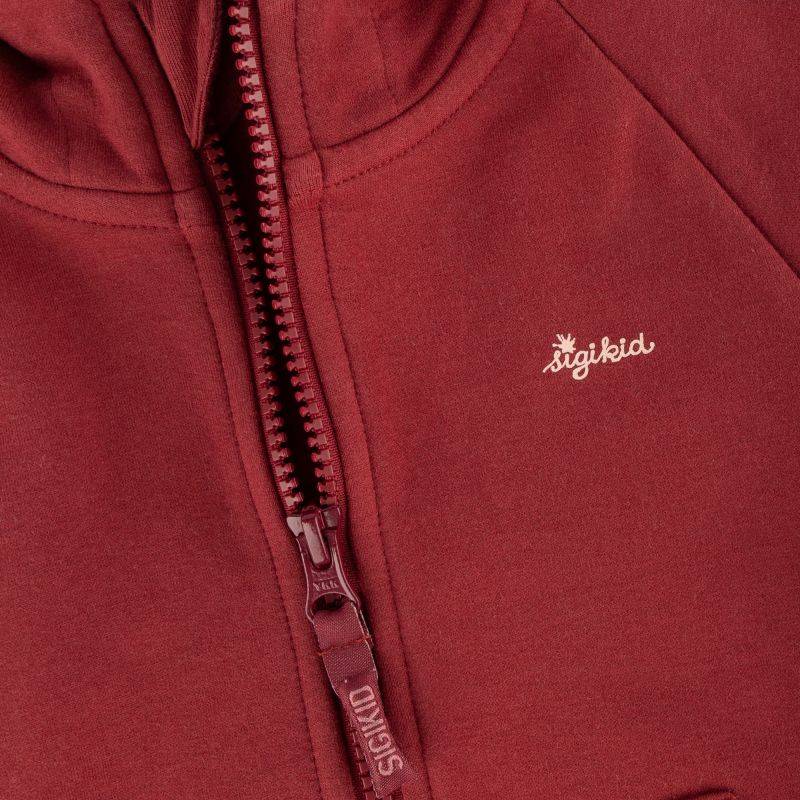 Sigikid Kinder Sweatjacke mit Kapuze und Stickmotiv Blumen, dunkelrot 50% Rabatt mit kostenlosem Versand
