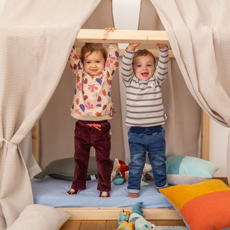 Sigikid Baby Wendeshirt rotbraun mit Pünktchen/bunter Herbstprint Im Verkauf