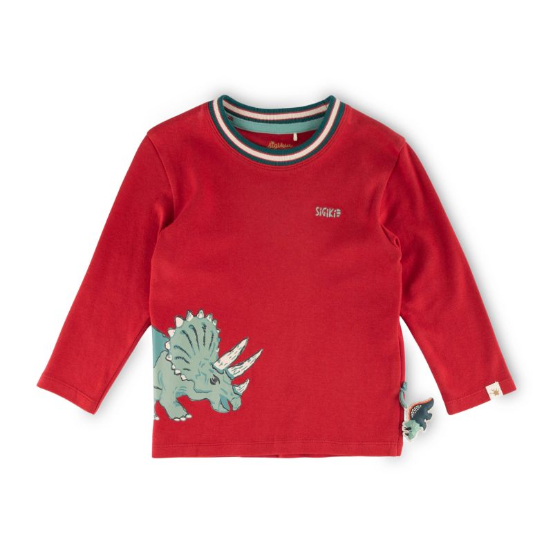 Sigikid Kinder Langarmshirt Dino, dunkelrot Outlet