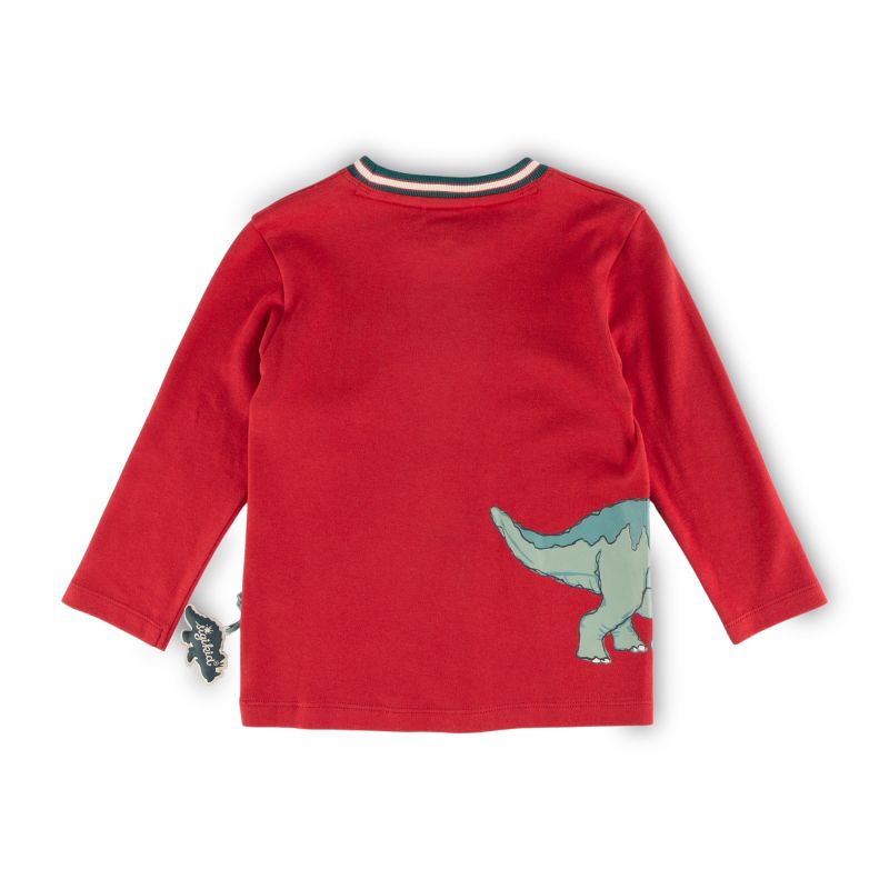 Sigikid Kinder Langarmshirt Dino, dunkelrot Outlet