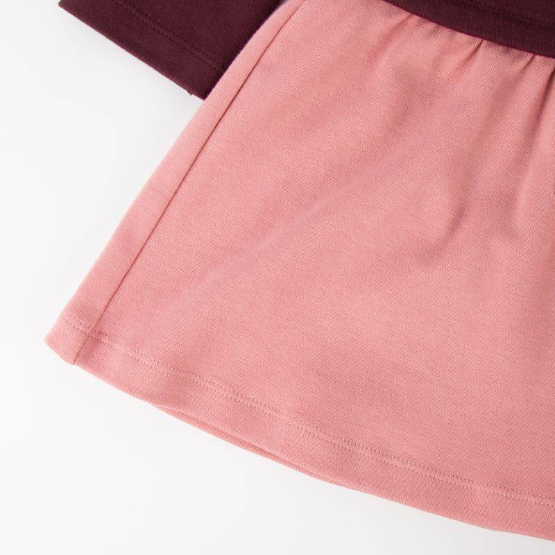 Sigikid Kinder Kleid mit Eichhörnchen Motiv, dunkelrot und rosa Schlussverkauf