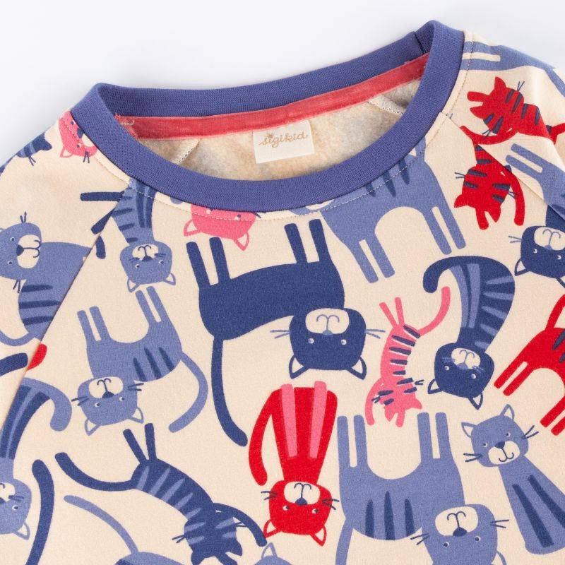 Sigikid Kinder Sweatshirt, bunter Katzen-Print Sonderangebot